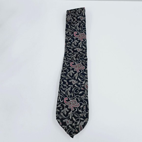 Christian Dior Tie Blue Pink Grey Paisley Print USA Made All Silk Designer Gift - Picture 3 of 8